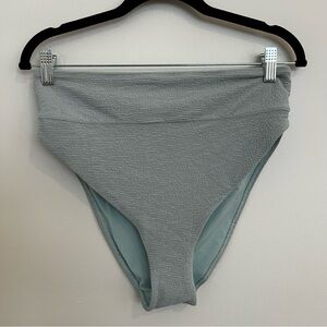 RVCA Light Blue High-Waisted Bikini Bottom